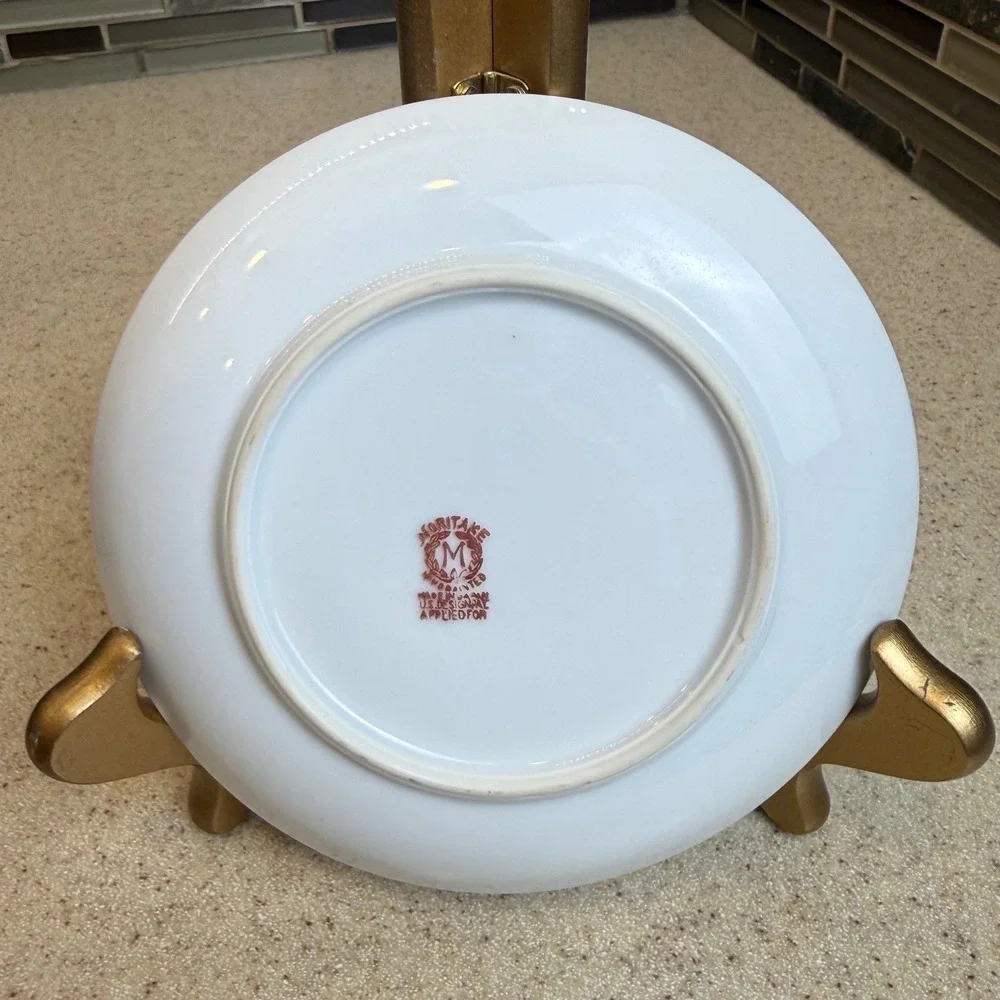 VTG Antique Noritake Hand Painted Porcelain Lemon Plate Gold Floral Handle Japan